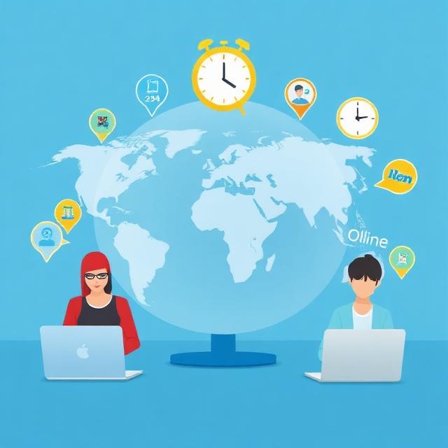 24/7 digital marketplace illustration